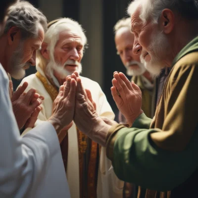 People being healed in a prayer line with John Mellor